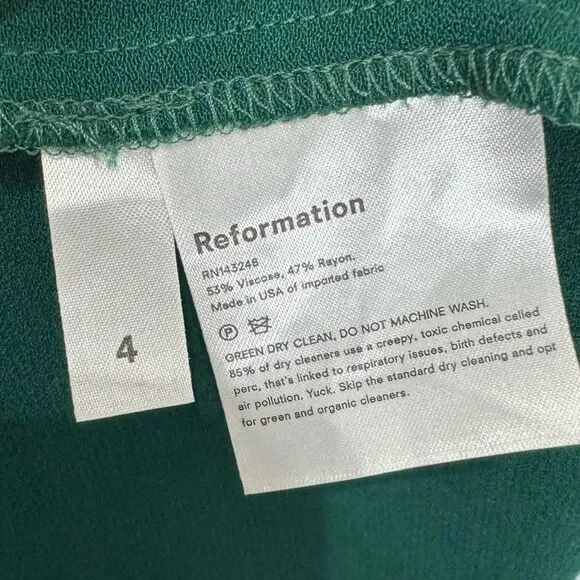 Reformation Gavin Midi Dress in Emerald - Picture 12 of 12